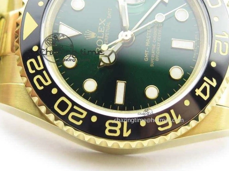 MiroTime 0216 SportInspired GMT-Master II 116718LN YG Bp-Maker Green Dial Ceramic Bezel On YG Bracelet A 3777